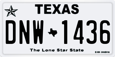 TX license plate DNW1436