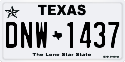 TX license plate DNW1437