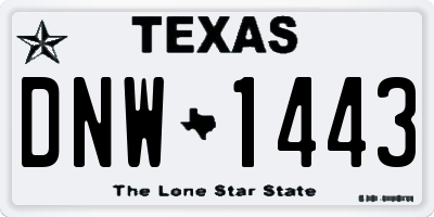TX license plate DNW1443