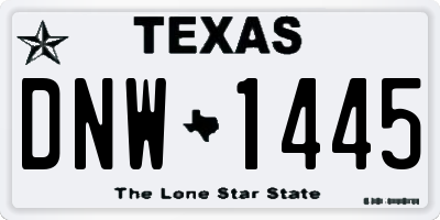 TX license plate DNW1445
