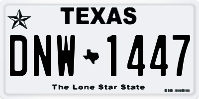 TX license plate DNW1447