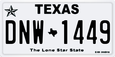 TX license plate DNW1449