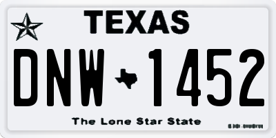 TX license plate DNW1452