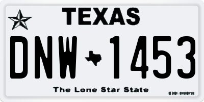 TX license plate DNW1453