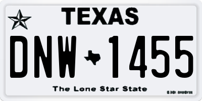 TX license plate DNW1455