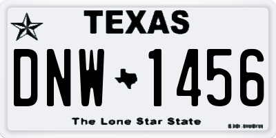 TX license plate DNW1456
