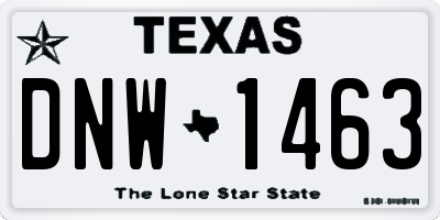 TX license plate DNW1463