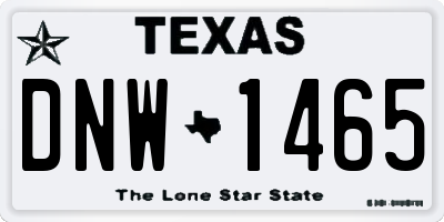 TX license plate DNW1465