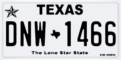 TX license plate DNW1466