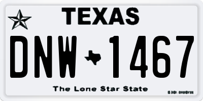 TX license plate DNW1467