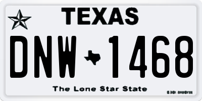 TX license plate DNW1468