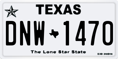 TX license plate DNW1470