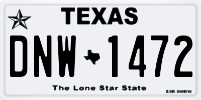 TX license plate DNW1472