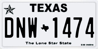 TX license plate DNW1474