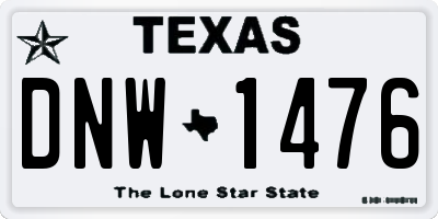 TX license plate DNW1476
