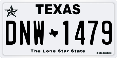 TX license plate DNW1479