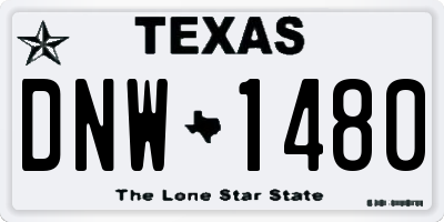 TX license plate DNW1480