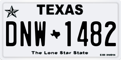 TX license plate DNW1482