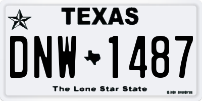TX license plate DNW1487
