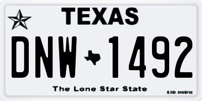 TX license plate DNW1492