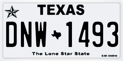TX license plate DNW1493