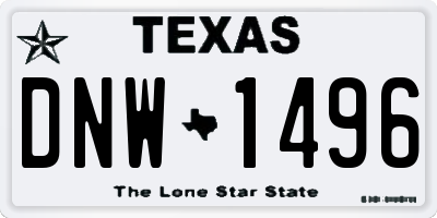 TX license plate DNW1496