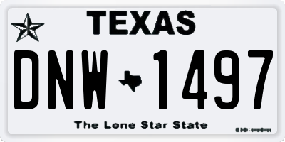 TX license plate DNW1497