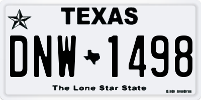 TX license plate DNW1498