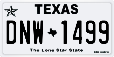 TX license plate DNW1499