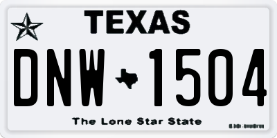 TX license plate DNW1504
