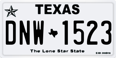 TX license plate DNW1523