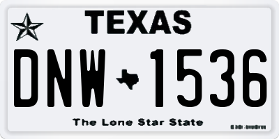 TX license plate DNW1536