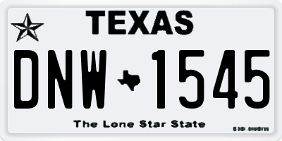 TX license plate DNW1545