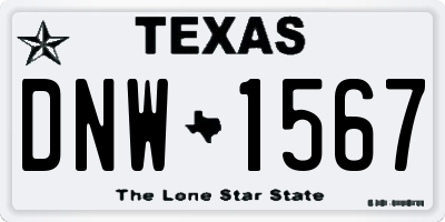 TX license plate DNW1567