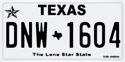 TX license plate DNW1604