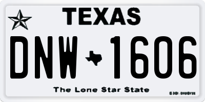 TX license plate DNW1606