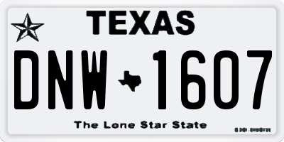 TX license plate DNW1607