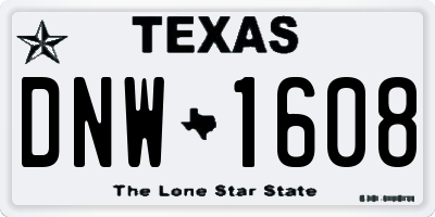TX license plate DNW1608