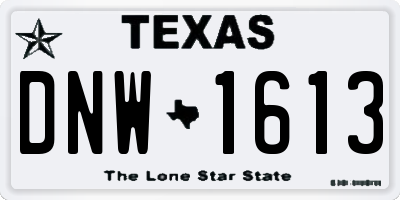 TX license plate DNW1613