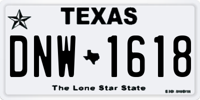 TX license plate DNW1618