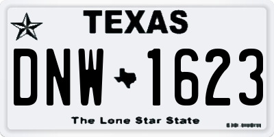 TX license plate DNW1623