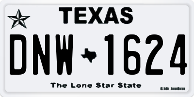 TX license plate DNW1624