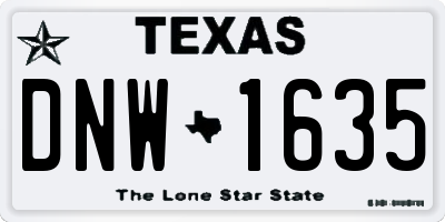 TX license plate DNW1635