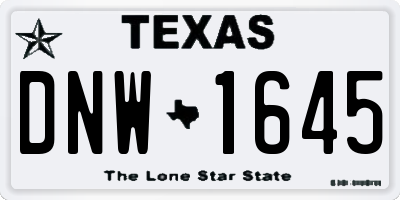 TX license plate DNW1645