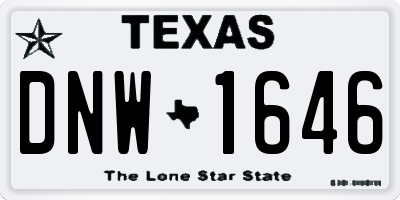 TX license plate DNW1646