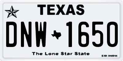 TX license plate DNW1650