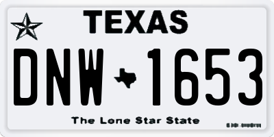 TX license plate DNW1653