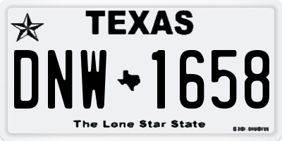 TX license plate DNW1658