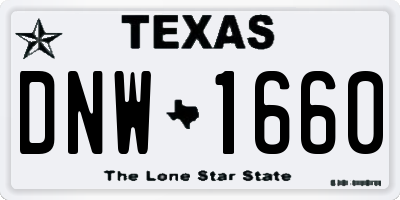 TX license plate DNW1660