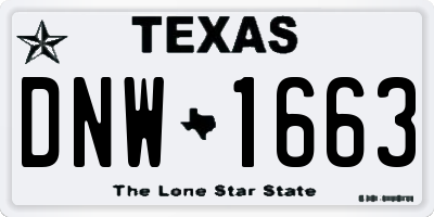TX license plate DNW1663